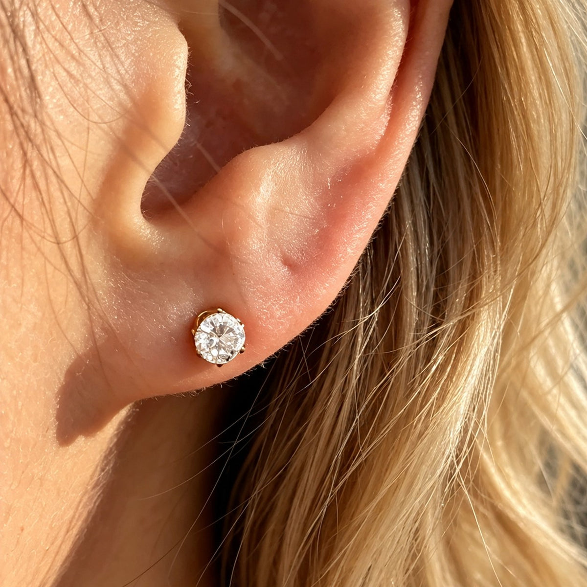 Round Crystal Halo Stud Earrings JLT14150