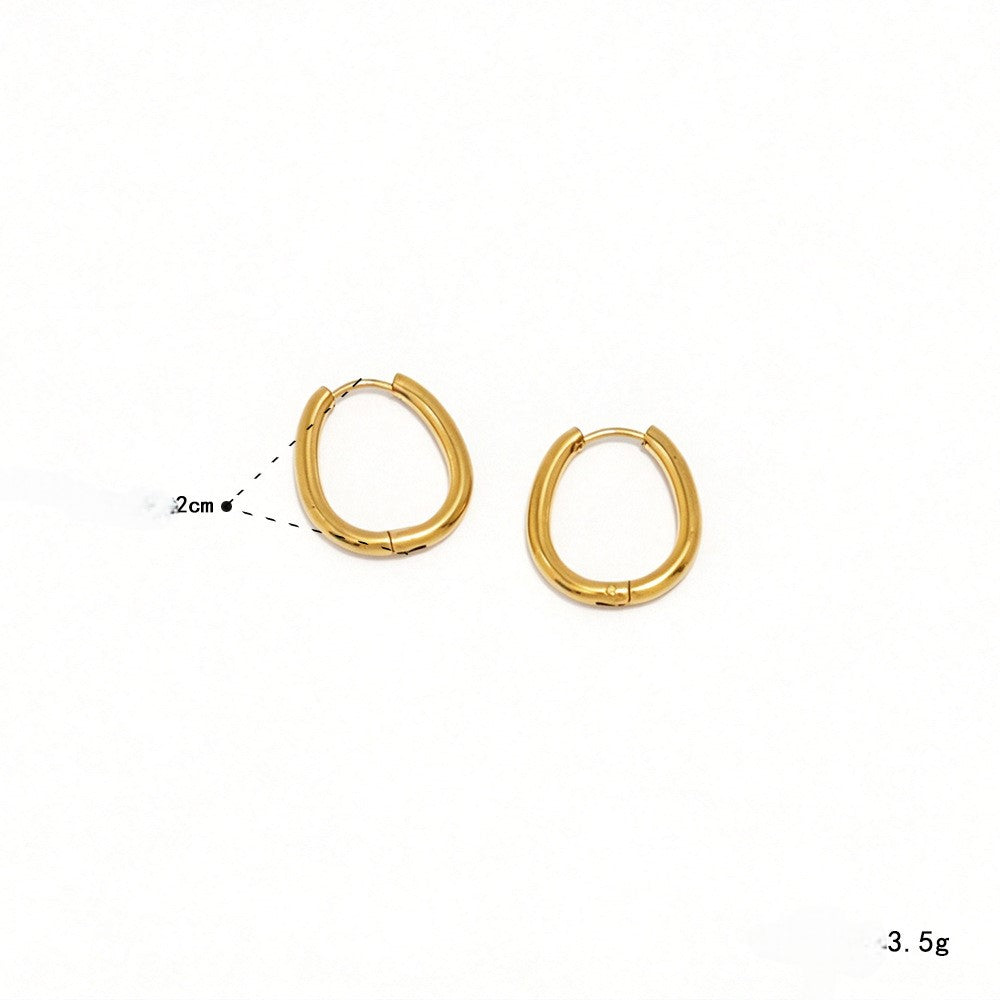 Simple Gold Circle Stud Earrings JLT14156