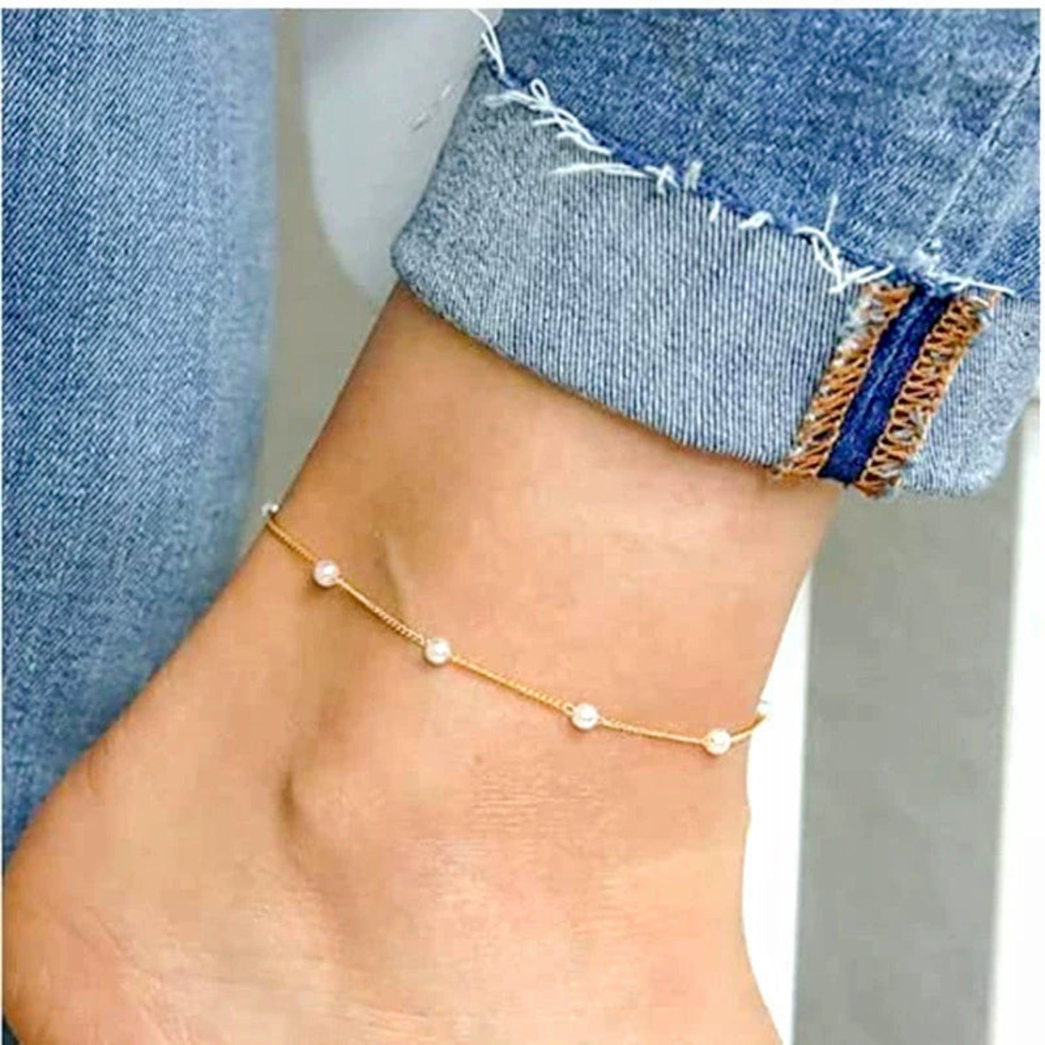Minimal Elegance Pearl Drop Anklet JLTAK0004