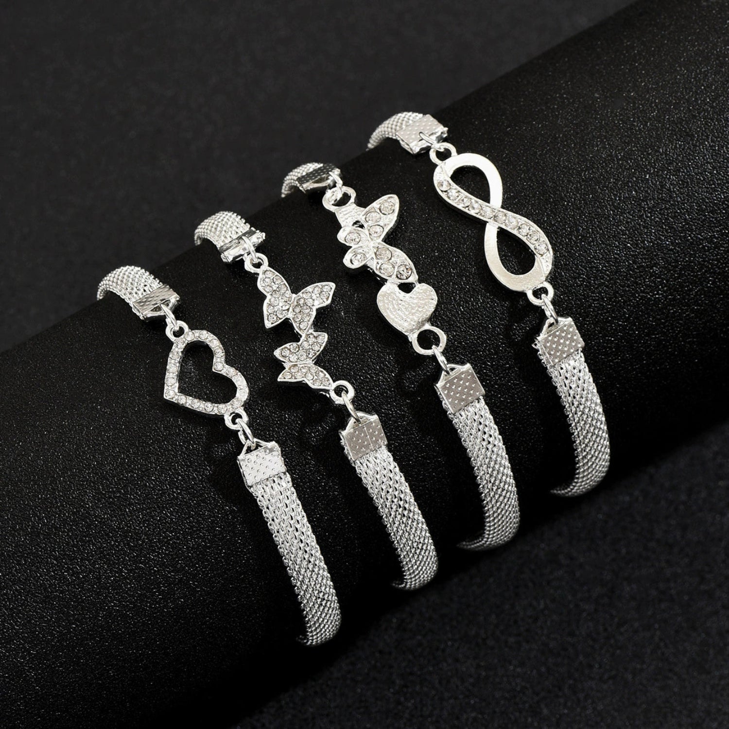 Just Lil Things Sparkle Charm Layered Anklet Set JLTAK0008