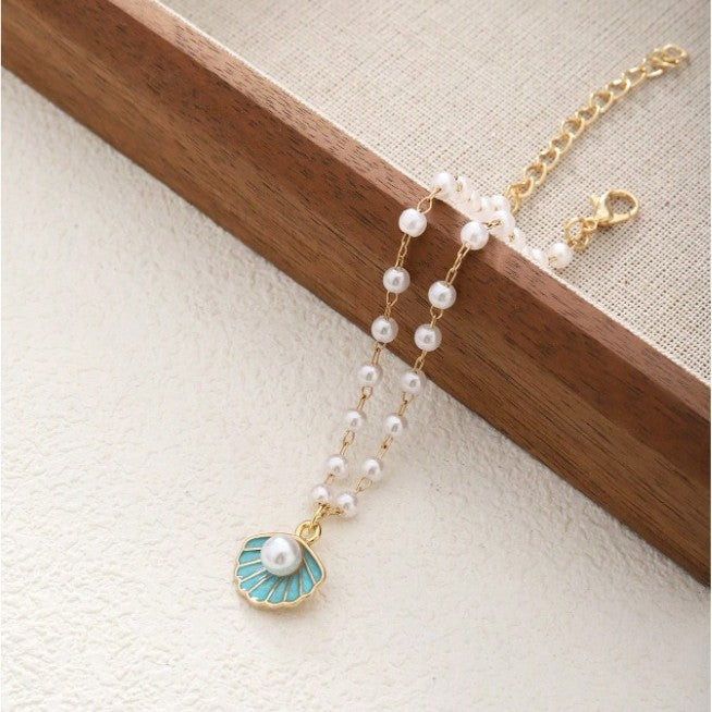 Just Lil Things Ocean Pearl Shell Charm Anklet JLTAK0011