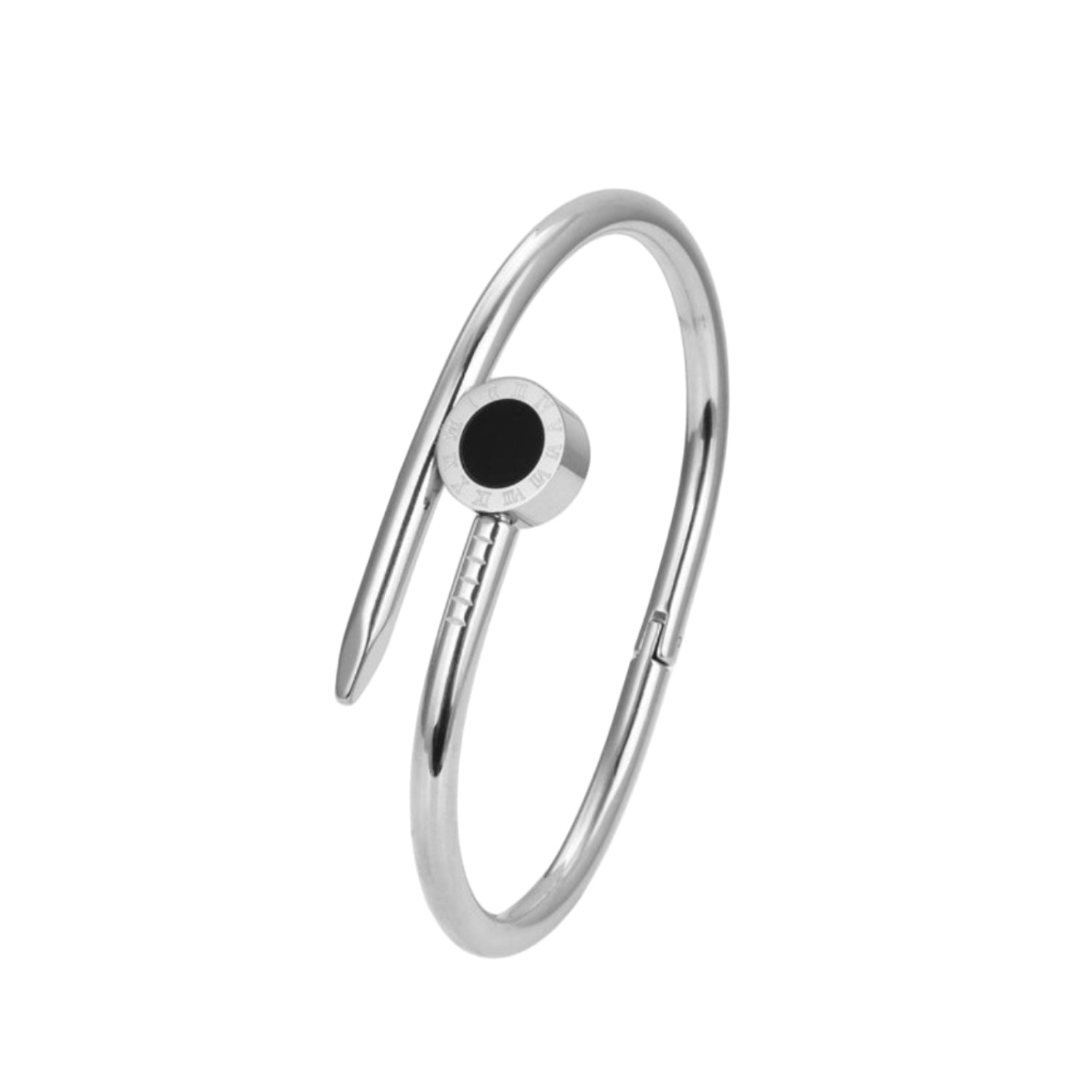 Cartier Nail Studded With Roman Numeral Silver-tone Bracelet JLTB0659