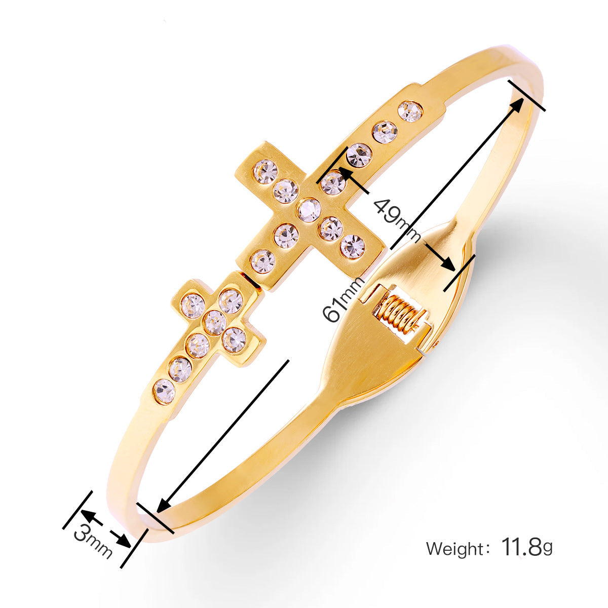 Dual Cross With Tiny Pebble Bracelet JLTB0665
