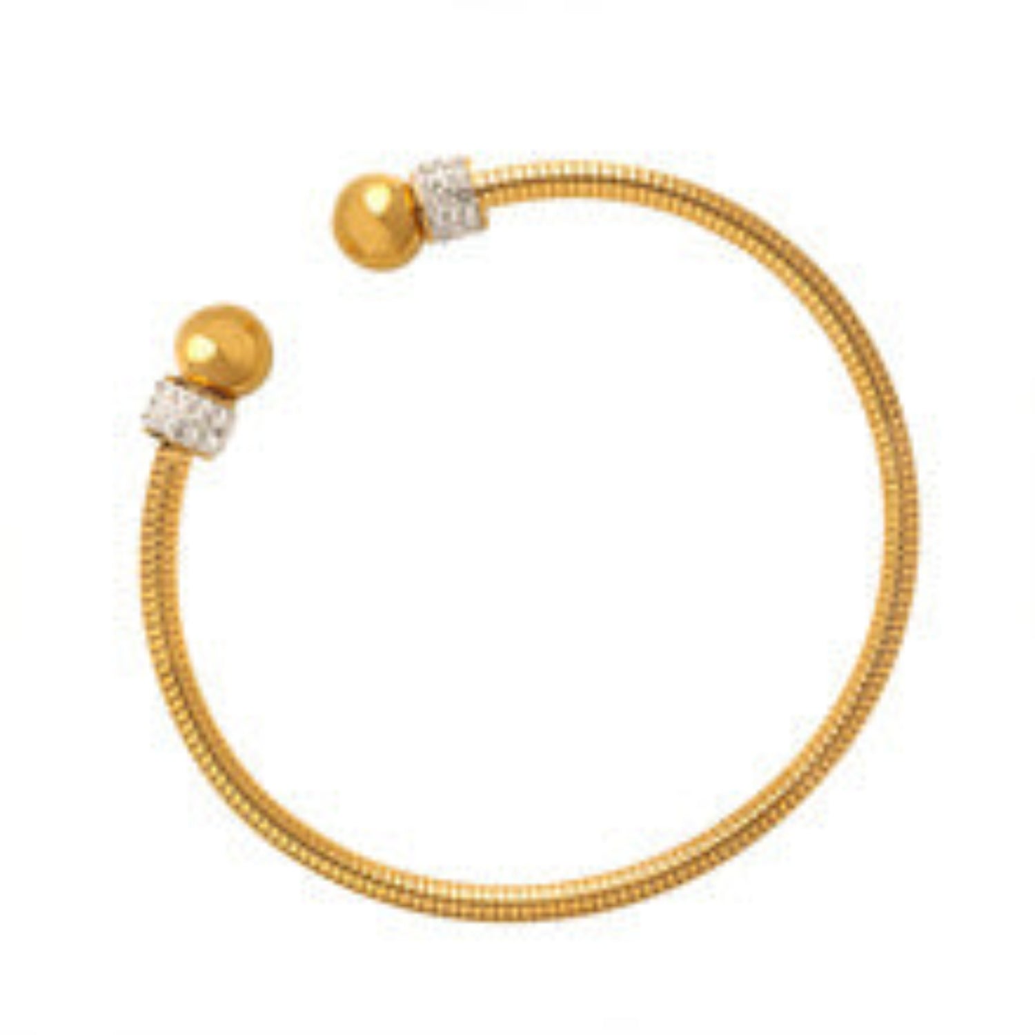 Elegant Gold Bead Open End Bangle JLTB0668