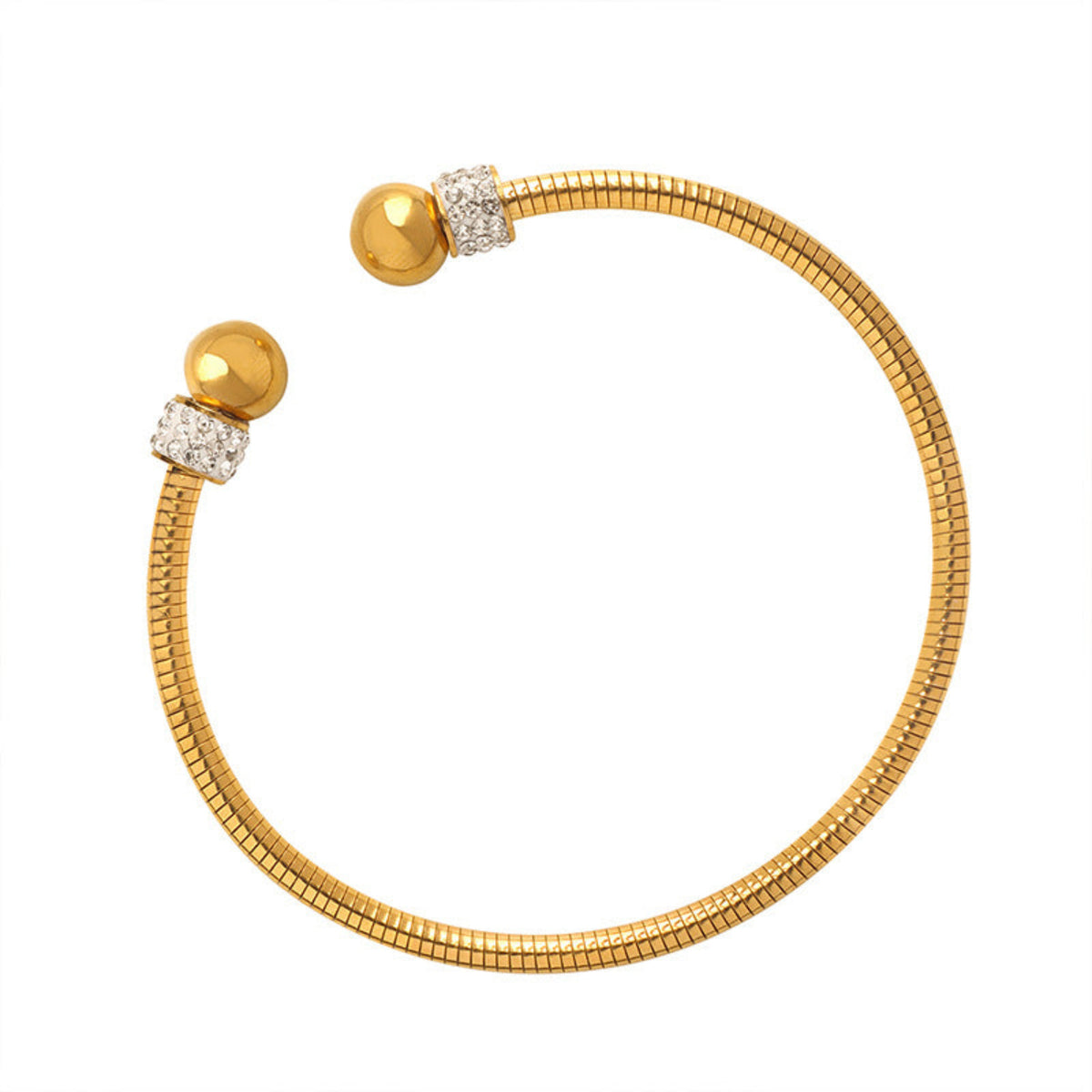 Elegant Gold Bead Open End Bangle JLTB0668