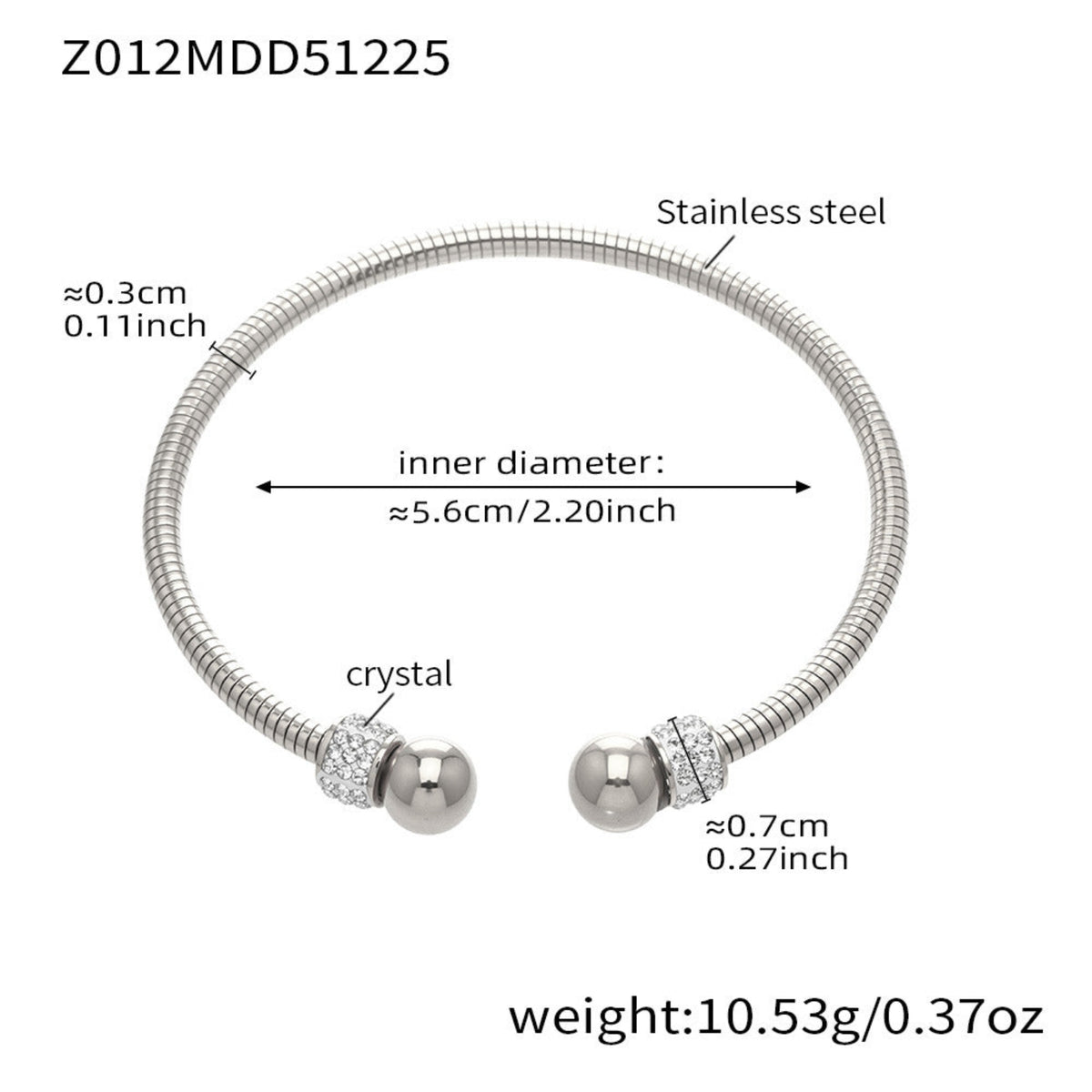Crystal Bracelet With Open - Adjustable Snake Chain Design Bracelet JLTB0668