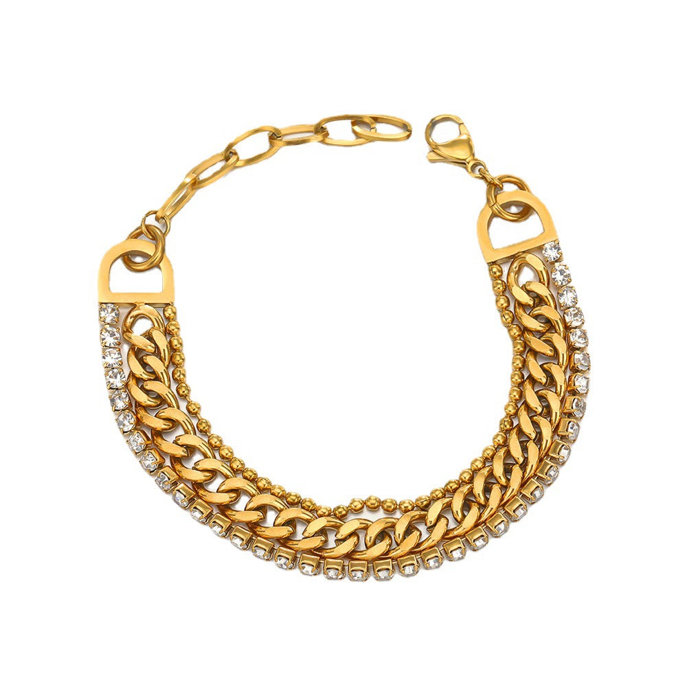 Inter Lock Chain With Tennies Small ball Bracelet JLTB0682