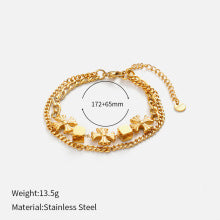 Elegant Multi-Layer Gold Bracelet with Crystal Highlights JLTB0686