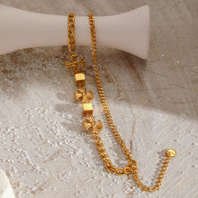 Elegant Multi-Layer Gold Bracelet with Crystal Highlights JLTB0686
