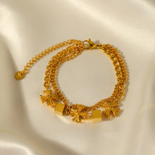 Elegant Multi-Layer Gold Bracelet with Crystal Highlights JLTB0686