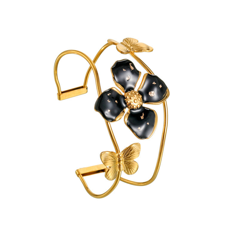Wide Flower With Butterfly Bracelet JLTB0690