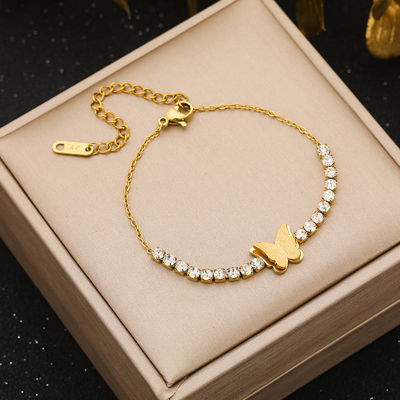 Artificial Square Zircon Butterfly Bracelet JLTB0691