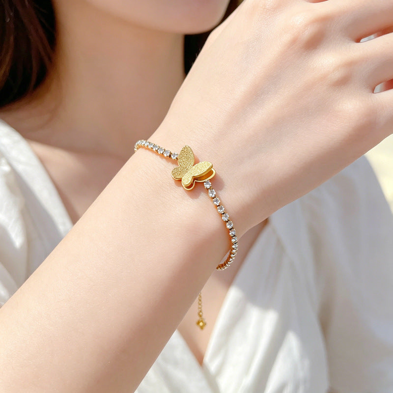 Artificial Square Zircon Butterfly Bracelet JLTB0691