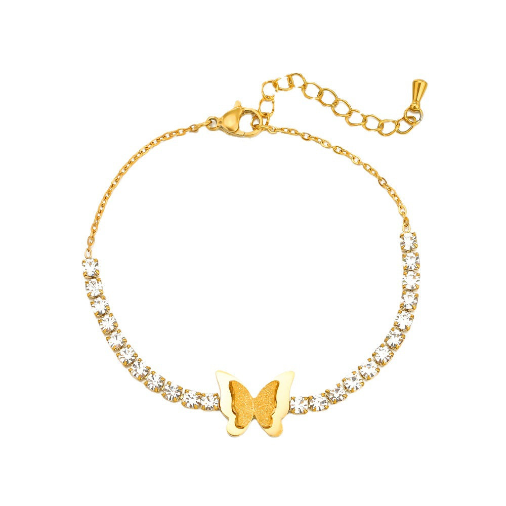 Artificial Square Zircon Butterfly Bracelet JLTB0691