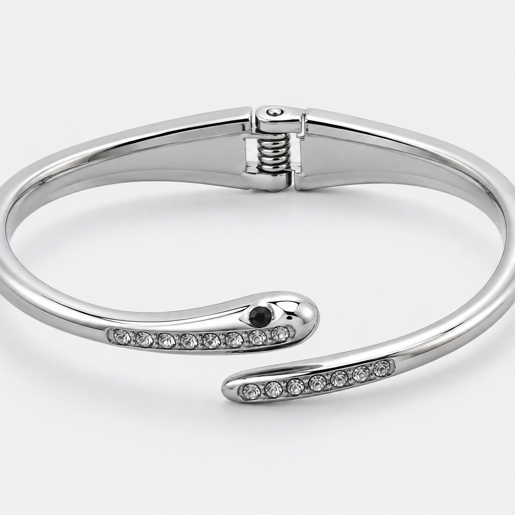 Coiled Serpent Style Silver-tone Bracelet JLTB0692