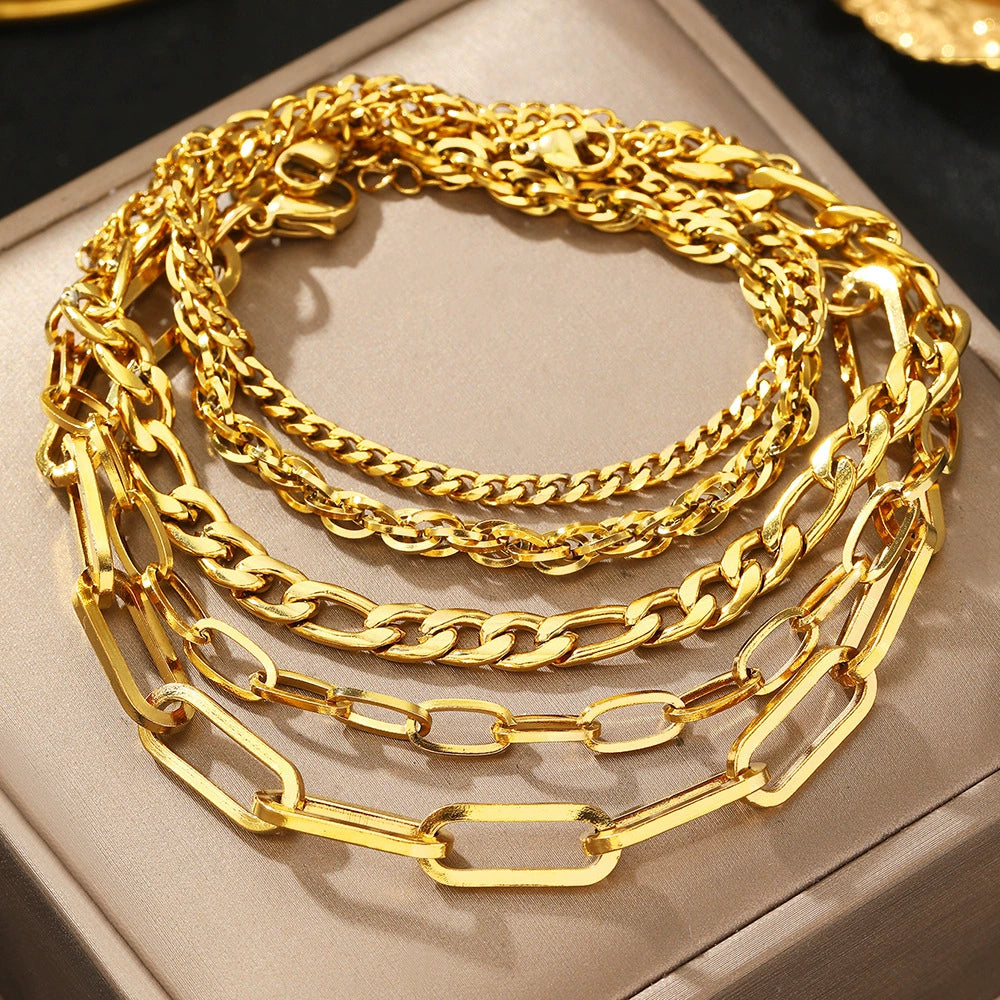 Stylish five layer multi-stacks trendy bracelet JLTB0704