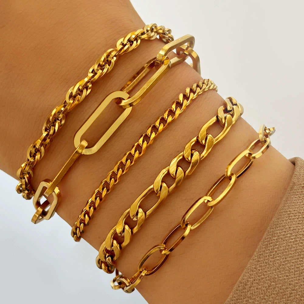 Stylish five layer multi-stacks trendy bracelet JLTB0704