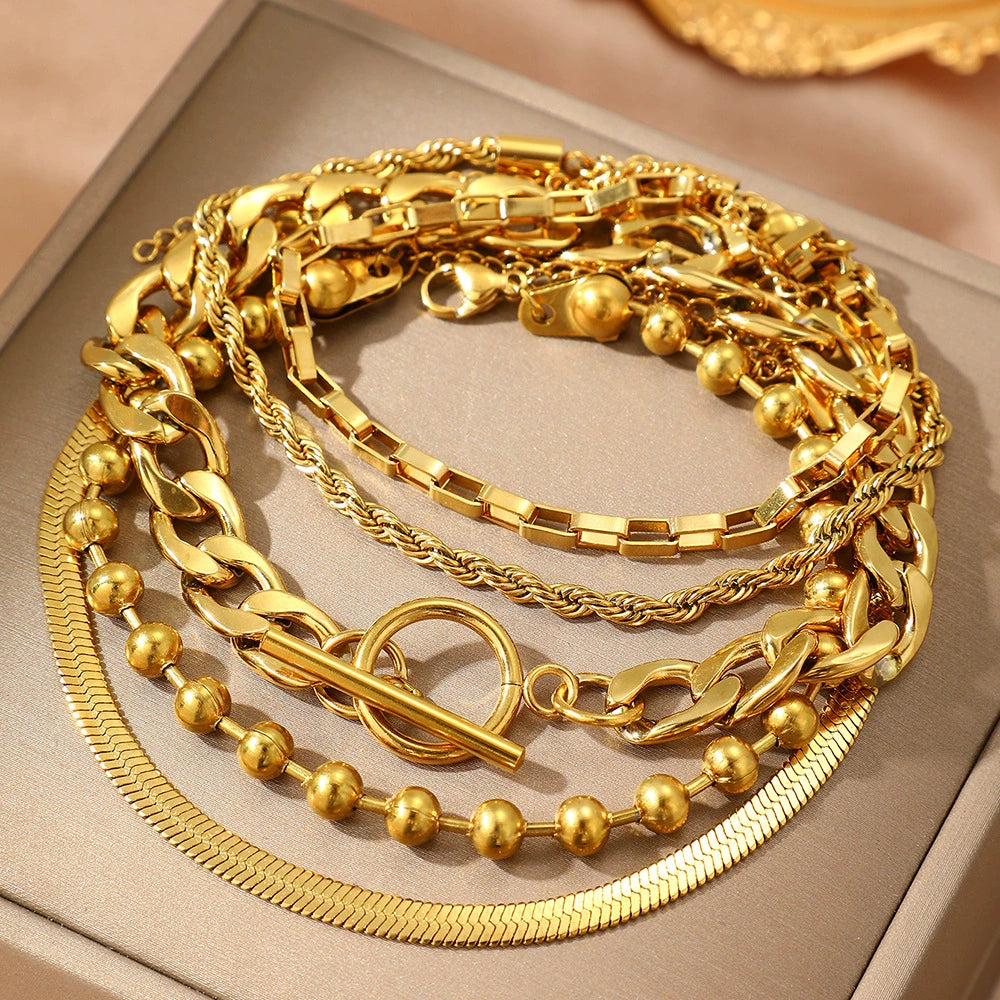 stylish gold five layer stacks JLTB0706