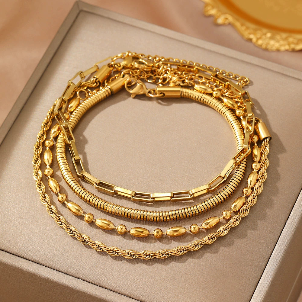 starfish braided bracelet summer beach shell rice bead hand jewelry 7-piece set JLTB0707