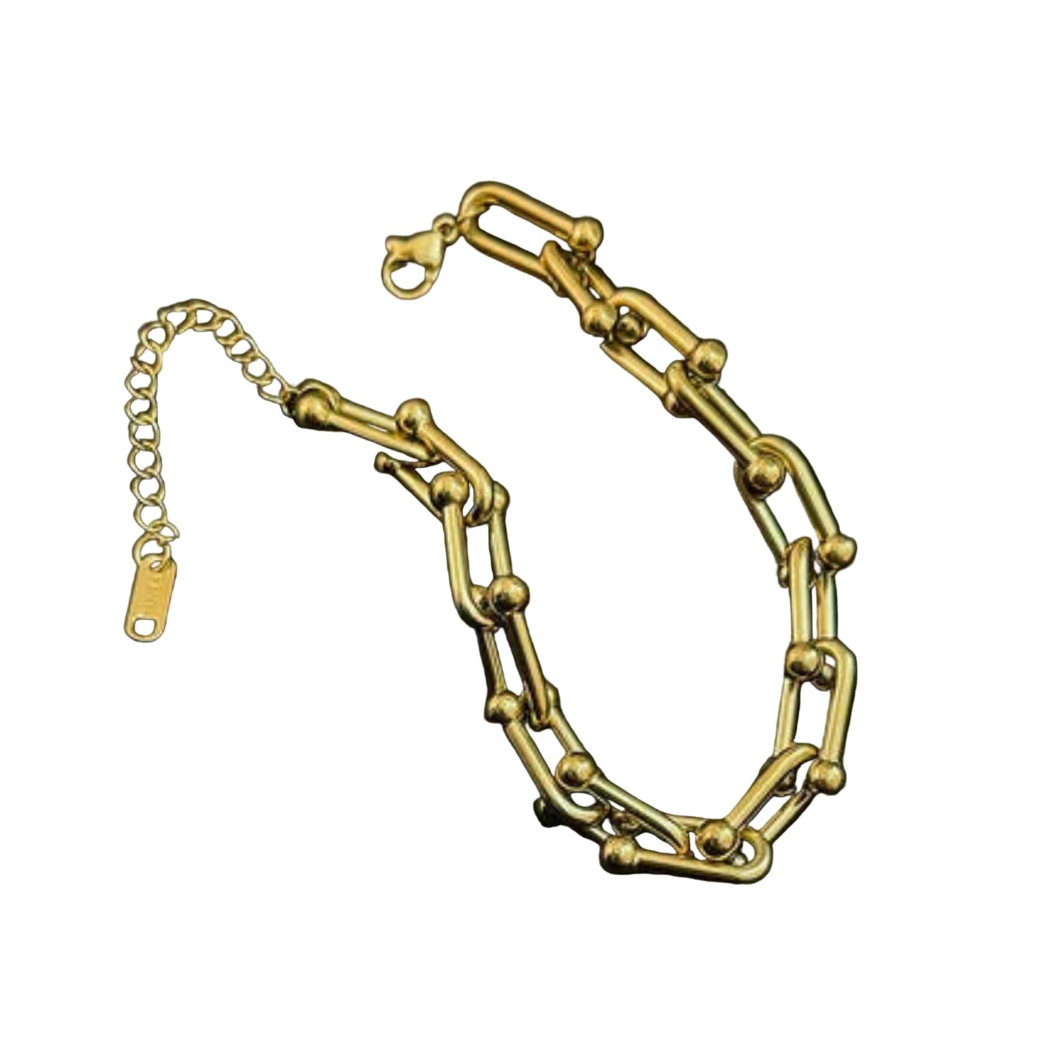 Contemporary Golden U Link Statement Bracelet JLTB0719