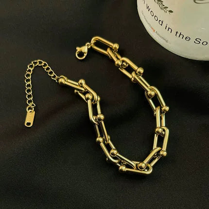 U-shaped horseshoe buckle metal style bracelets JLTB0719