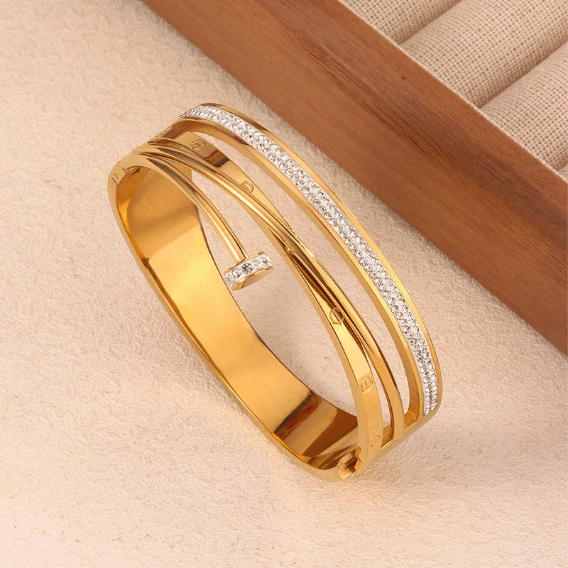 diamond titanium gold bracelet JLTB0724