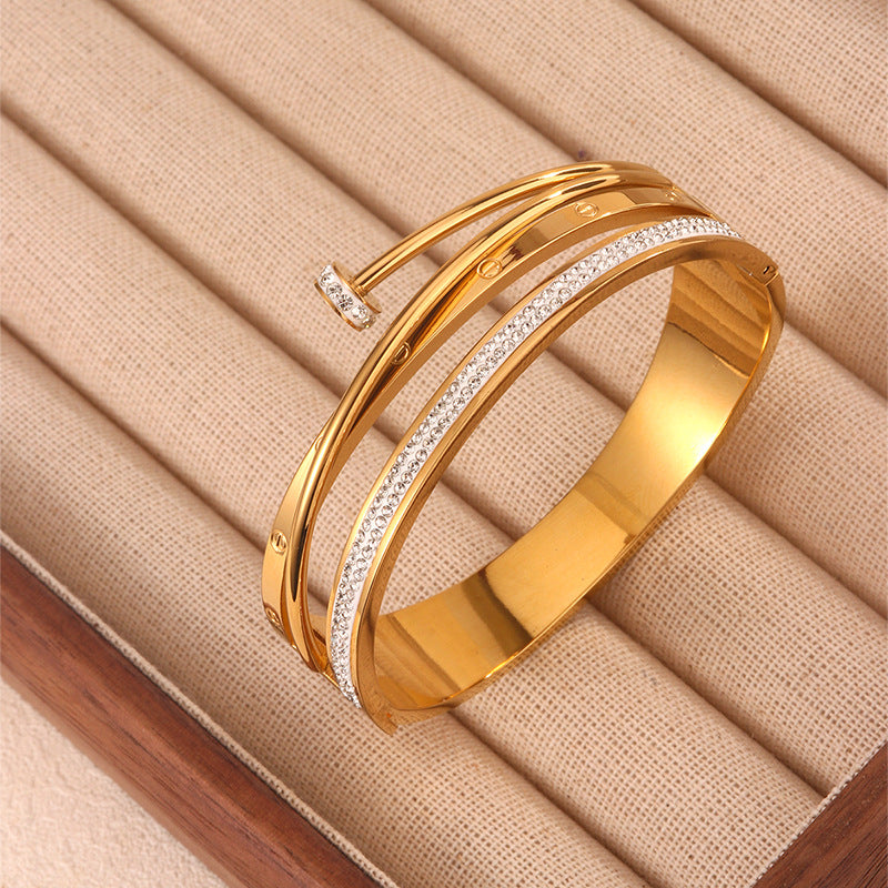diamond titanium gold bracelet JLTB0724