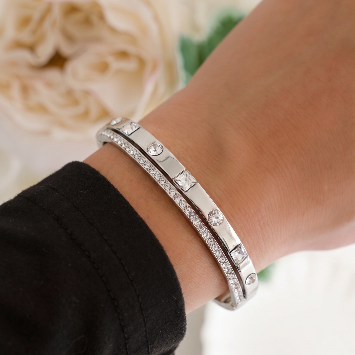 Radiant Elegance Silver Bangle high-end niche exquisite bracelet  JLTB0727
