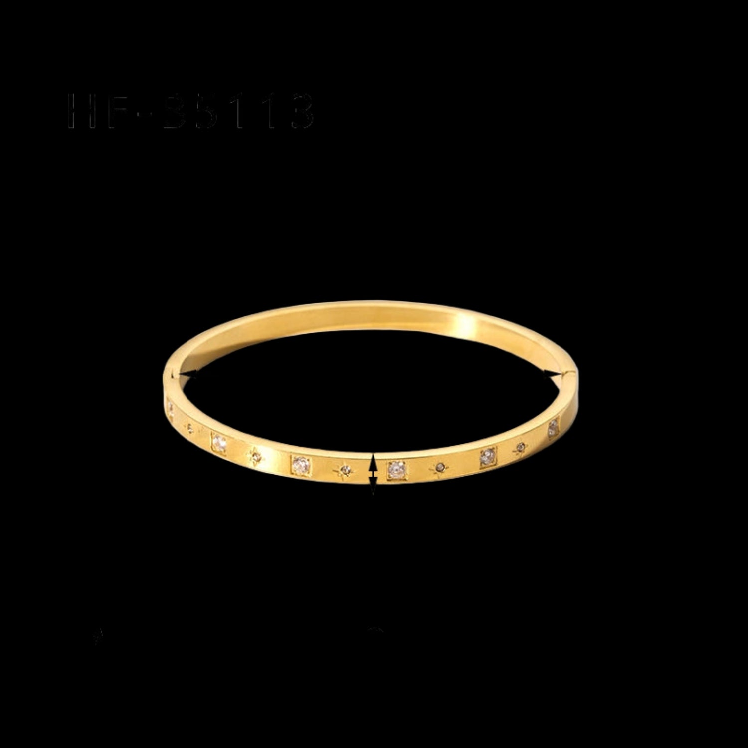 thin square grid micro-inlaid round diamond color gold titanium steel bracelet JLTB0731