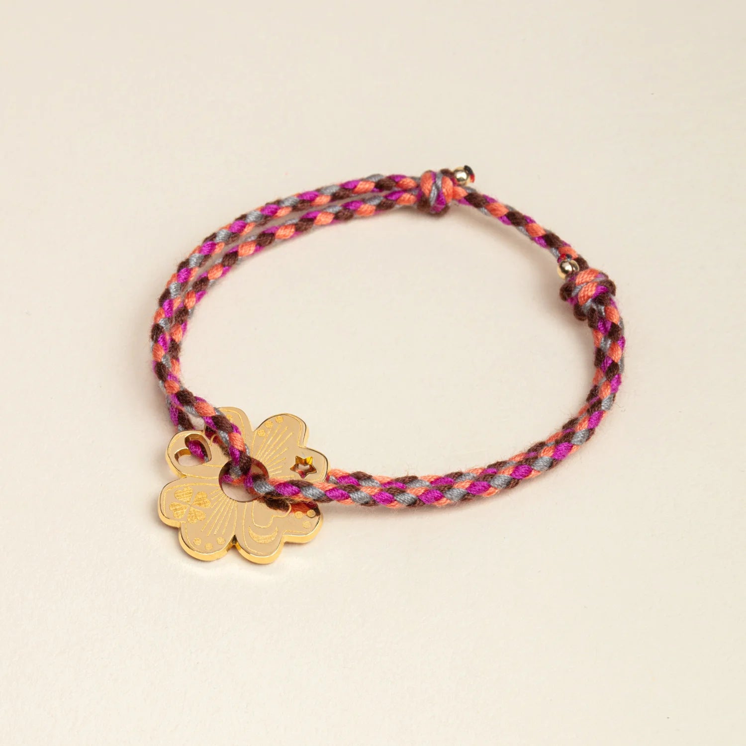 Flower shaped colorful braided bracelet  JLTB0762