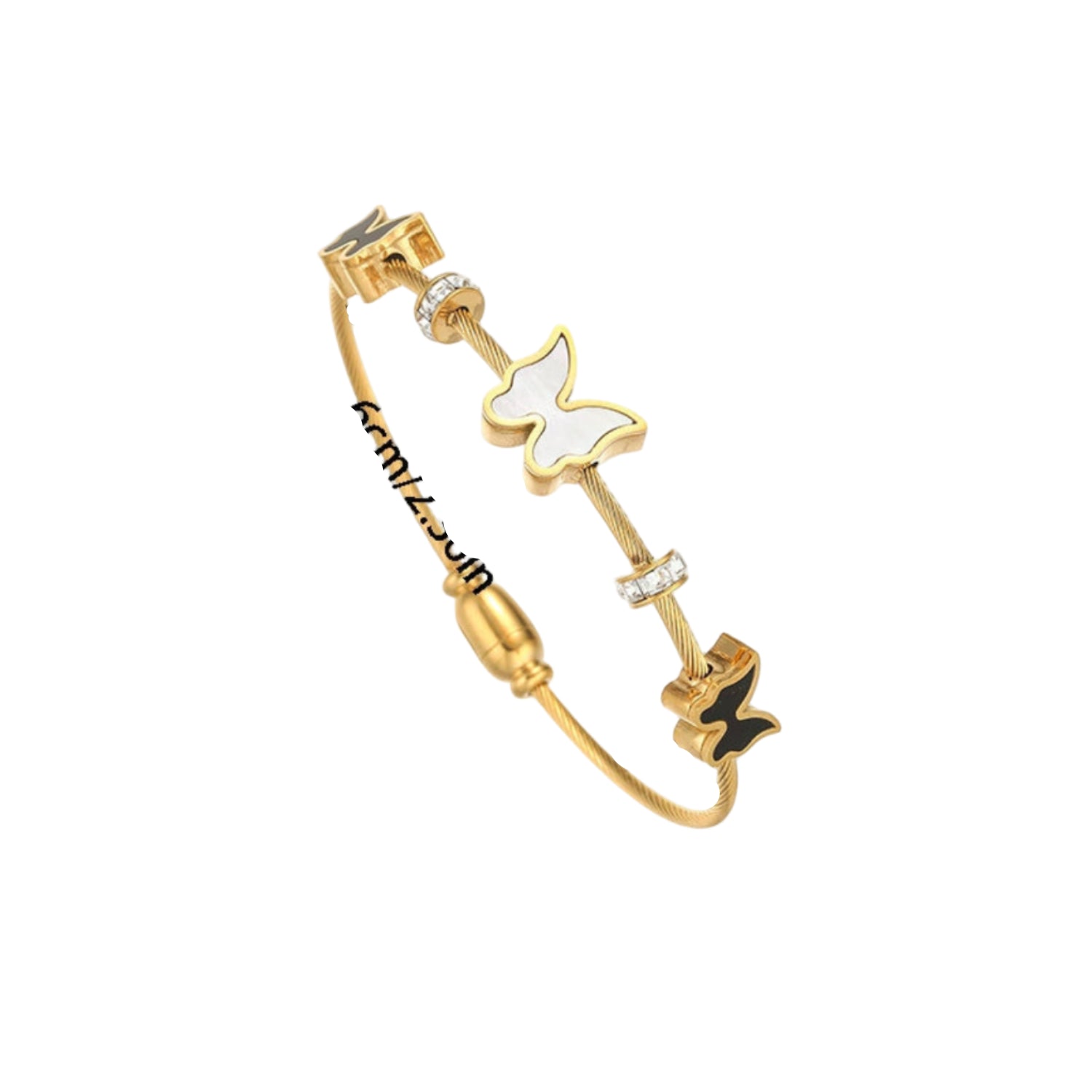 Just Lil Things Gold Butterfly Charm Cable Wire Bracelet JLTB0868