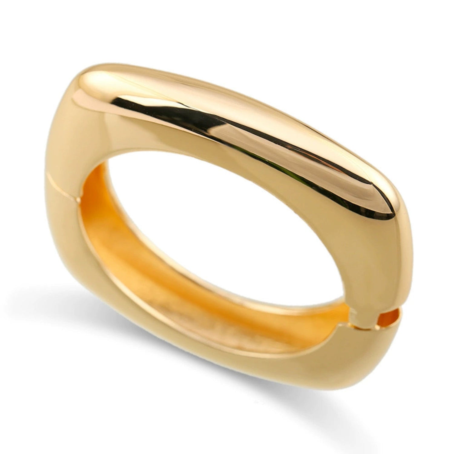 Just lil Things Sleek Gold Oval Bangle – Minimalist Polished Design JLTB0888