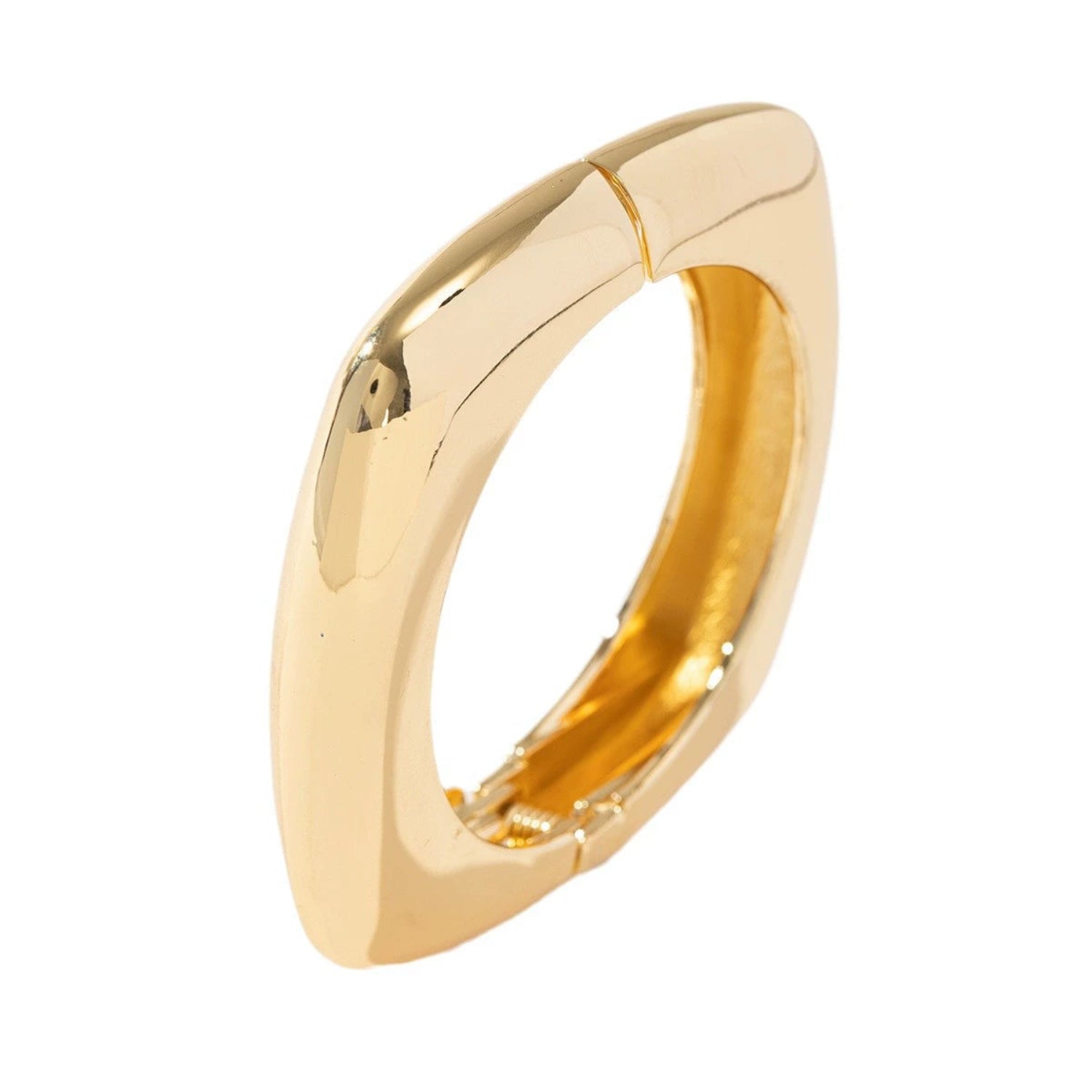 Just lil Things Sleek Gold Oval Bangle – Minimalist Polished Design JLTB0888