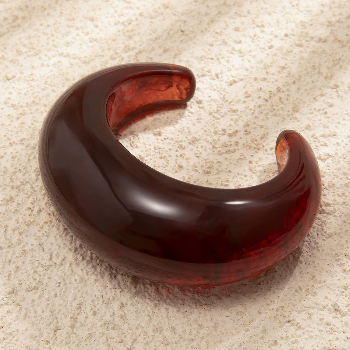 Just lil Things Deep Wine Resin Cuff – Glossy Marbled Design JLTB0901