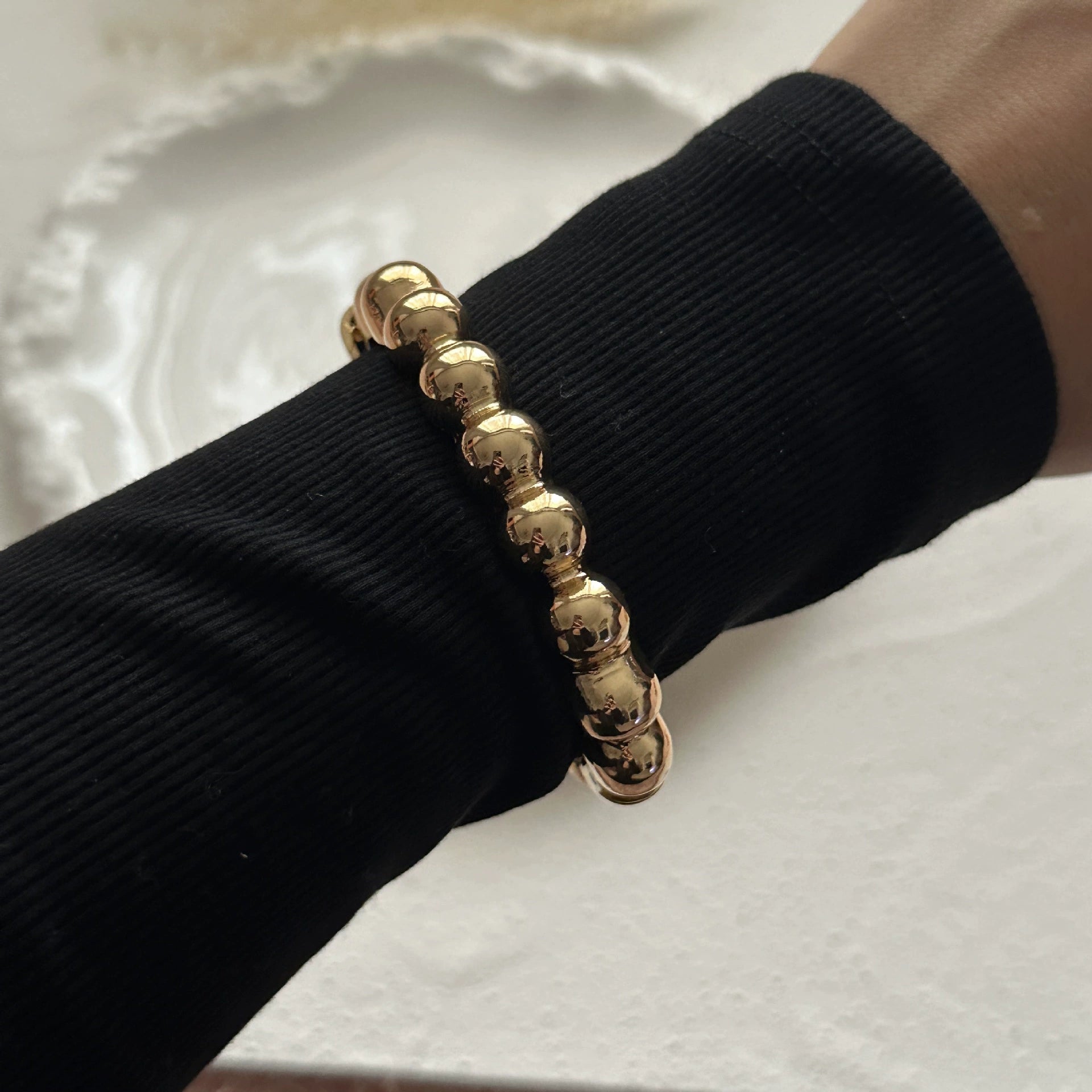 Just Lil Things Gold Beaded Cuff Bracelet  JLTB0914