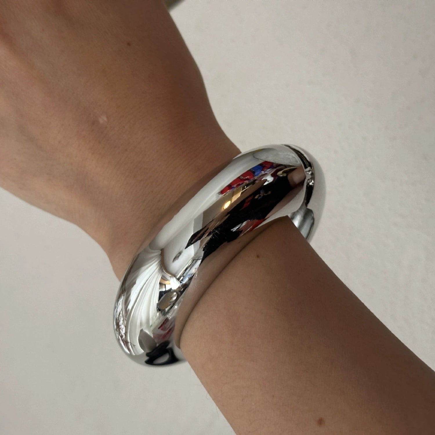 Just Lil Things Polished Silver Chunky Cuff Bracelet Design JLTB0916