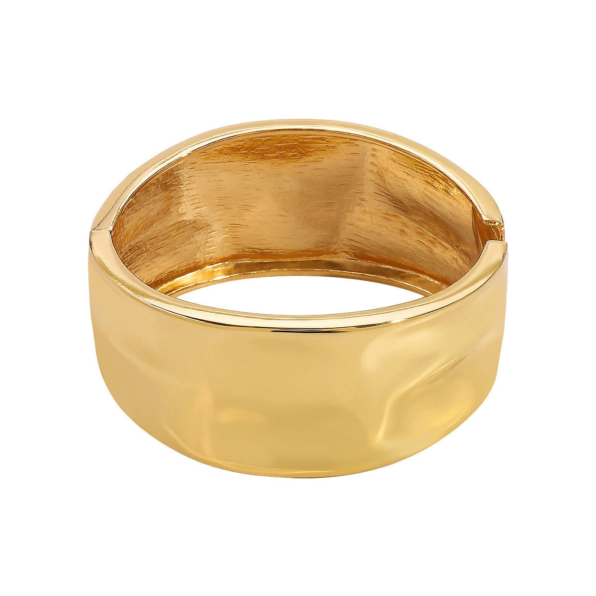 Just Lil Things Classic Wide Gold Cuff Bracelet – Minimalist Polished Design JLTB0920