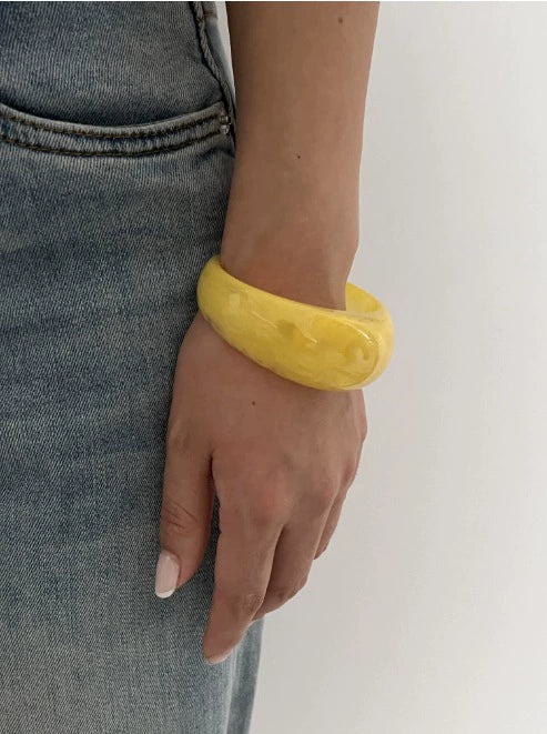 Just Lil Things Sunshine Yellow Glossy Resin Bracelet Design JLTB0926