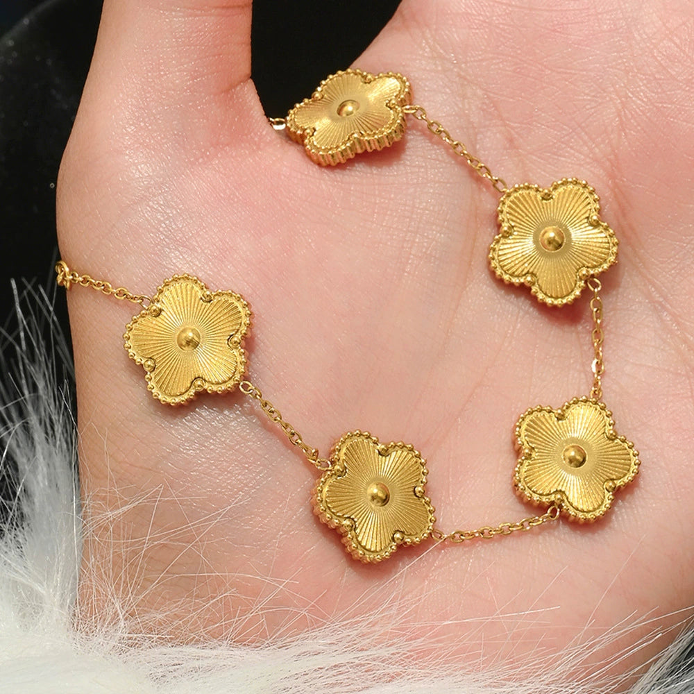 Just Lil Things Golden Clover Chain Bracelet JLTB0934