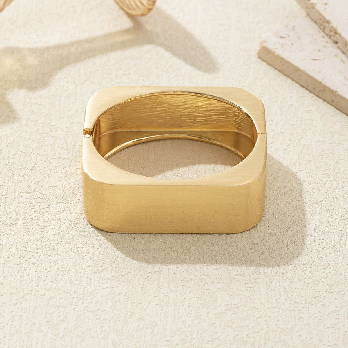 Just Lil Things Gold-Tone Square Cuff Bracelet with Minimalist Design JLTB0941