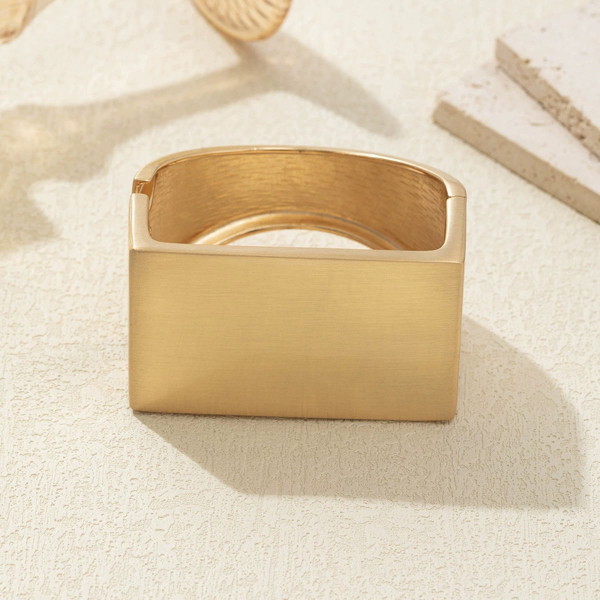 Just Lil Things Bold Gold-Tone Wide Square Cuff Bracelet JLTB0942