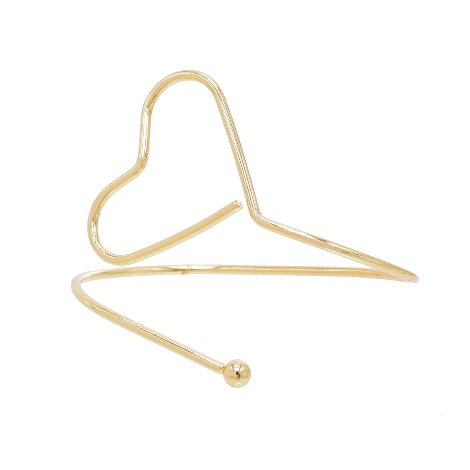 Just Lil Things Golden Heartline Open Cuff Bracelet JLTB0958