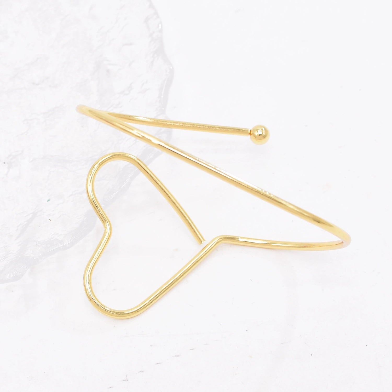 Just Lil Things Golden Heartline Open Cuff Bracelet JLTB0958