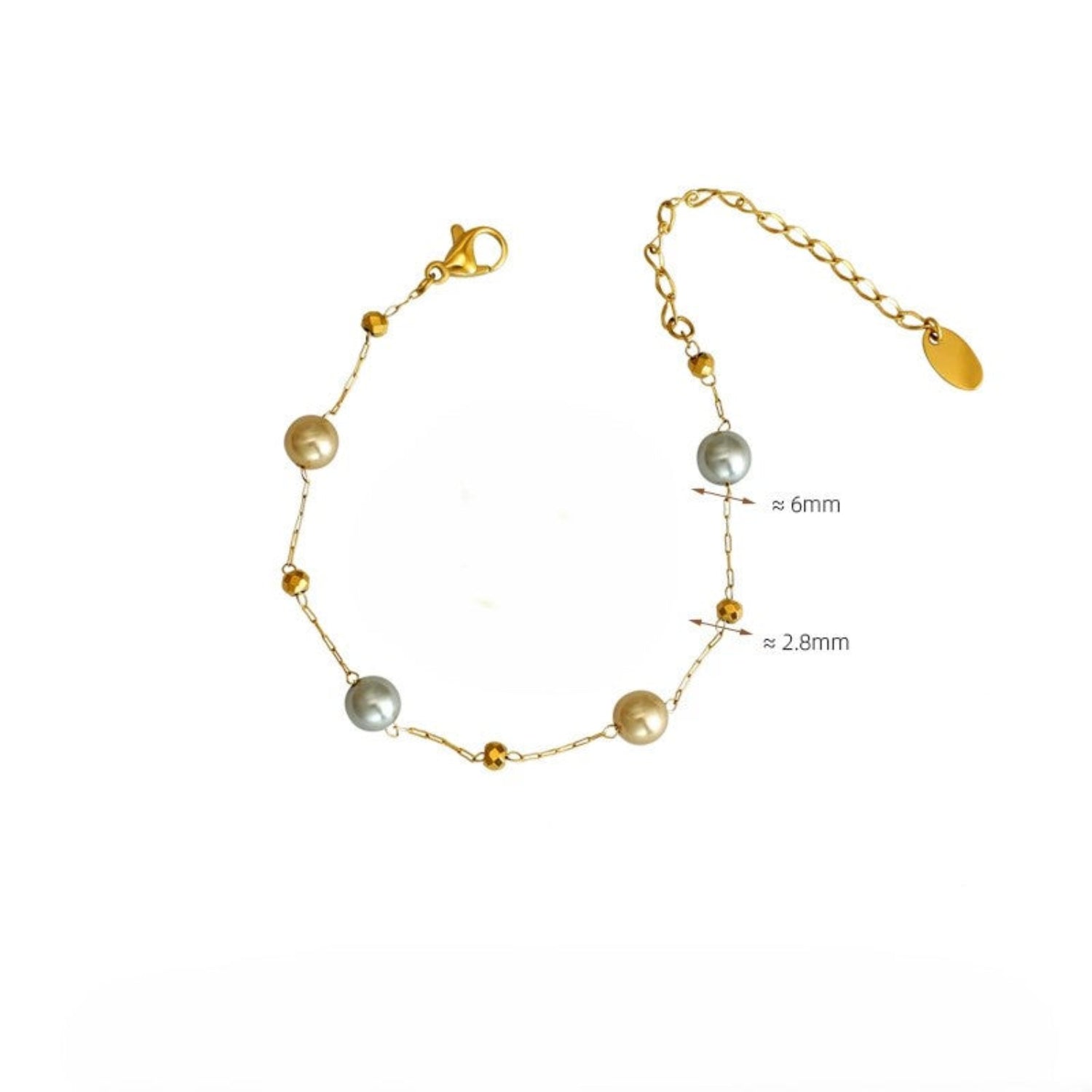 Just Lil Things Golden Grace Pearl Minimal Bracelet JLTB0964
