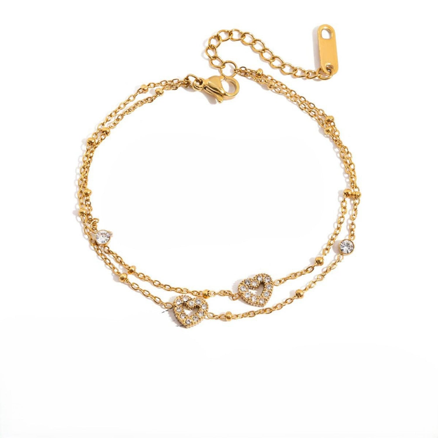 Just Lil Things Heart Crystal Chain Bracelet JLTB0971