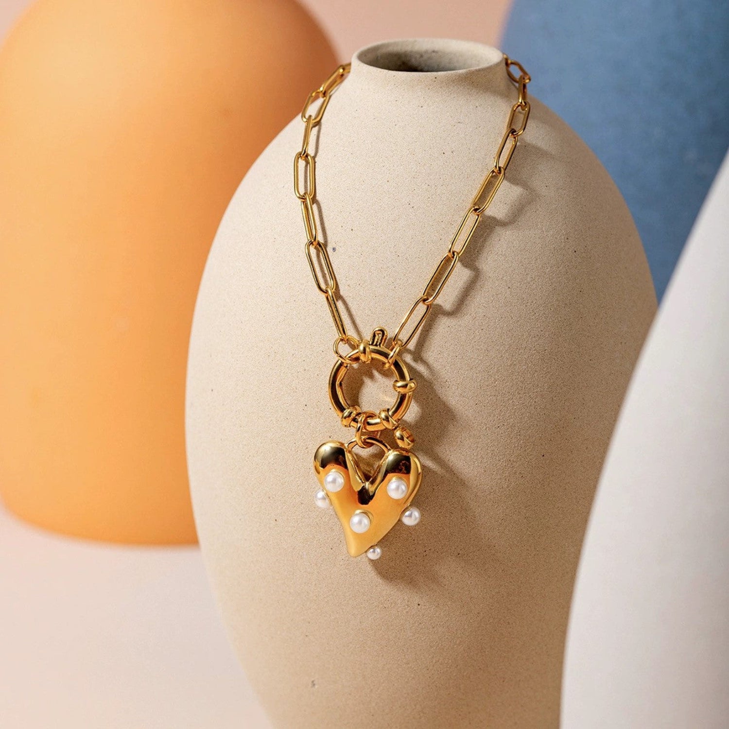 Just Lil Things Pearl Heart Charm Chain Bracelet JLTB0972