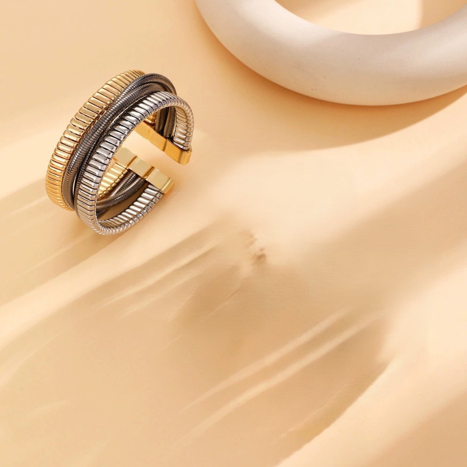 Just Lil Things Dual-Tone Metallic Coil Bracelet JLTB0976