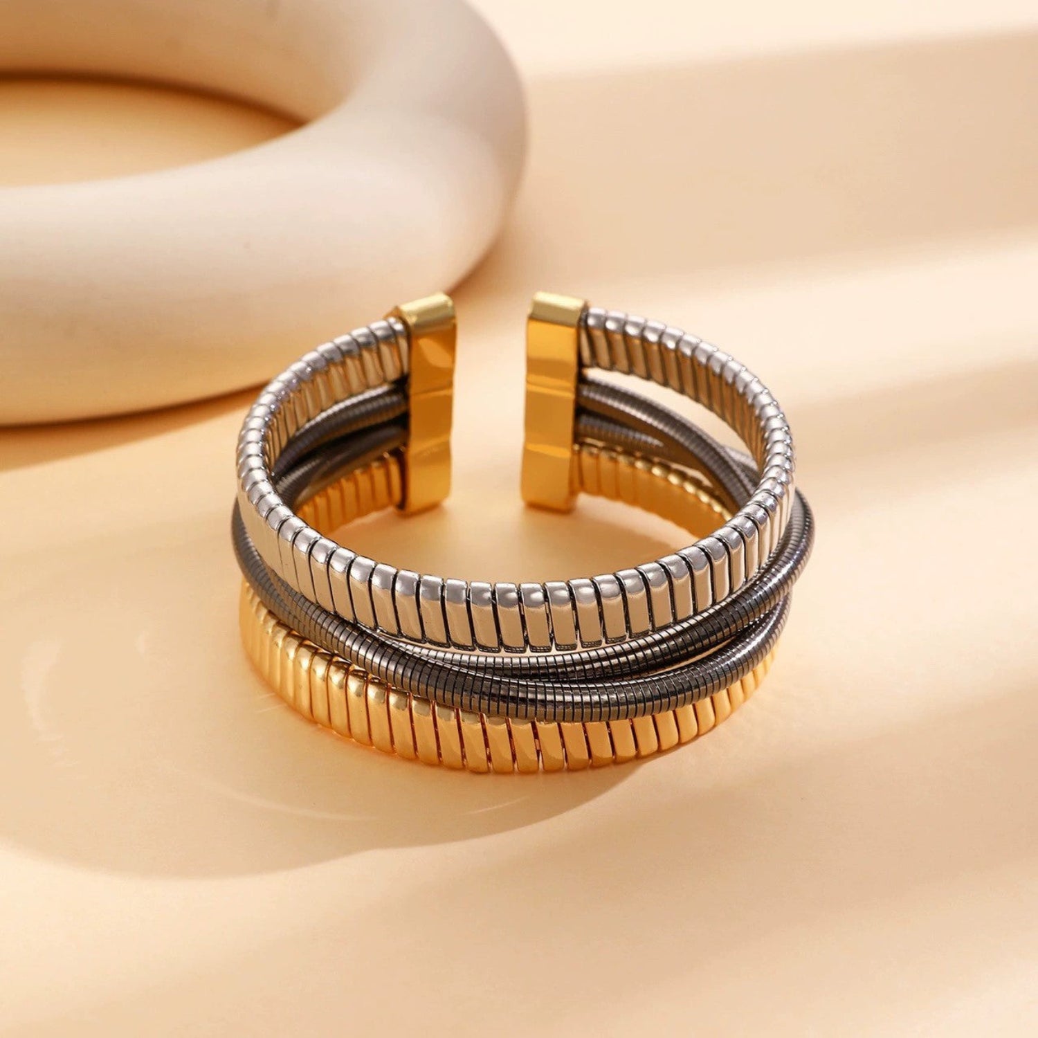 Just Lil Things Dual-Tone Metallic Coil Bracelet JLTB0976