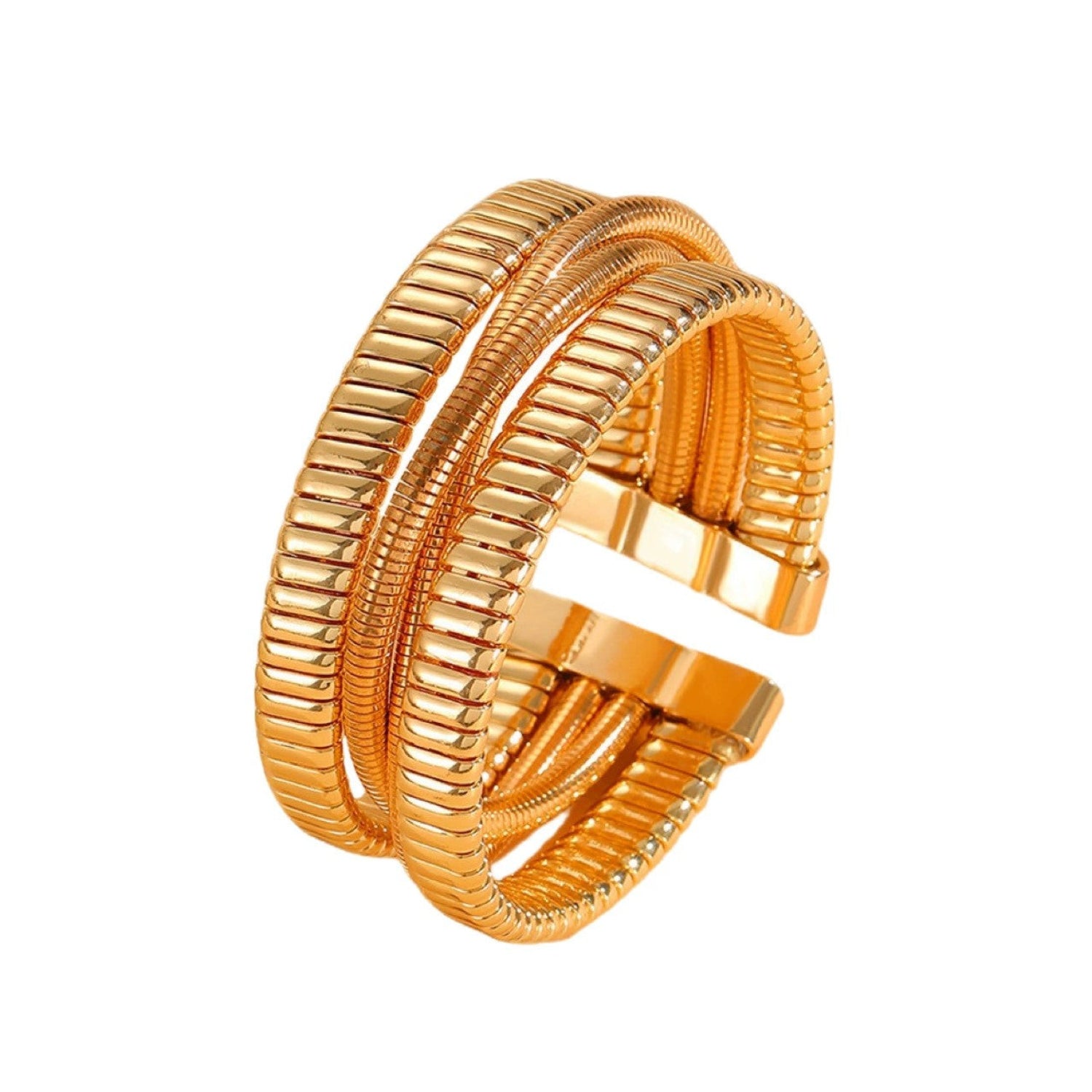Just Lil Things Luxe Golden Coil Cuff Bracelet JLTB0978