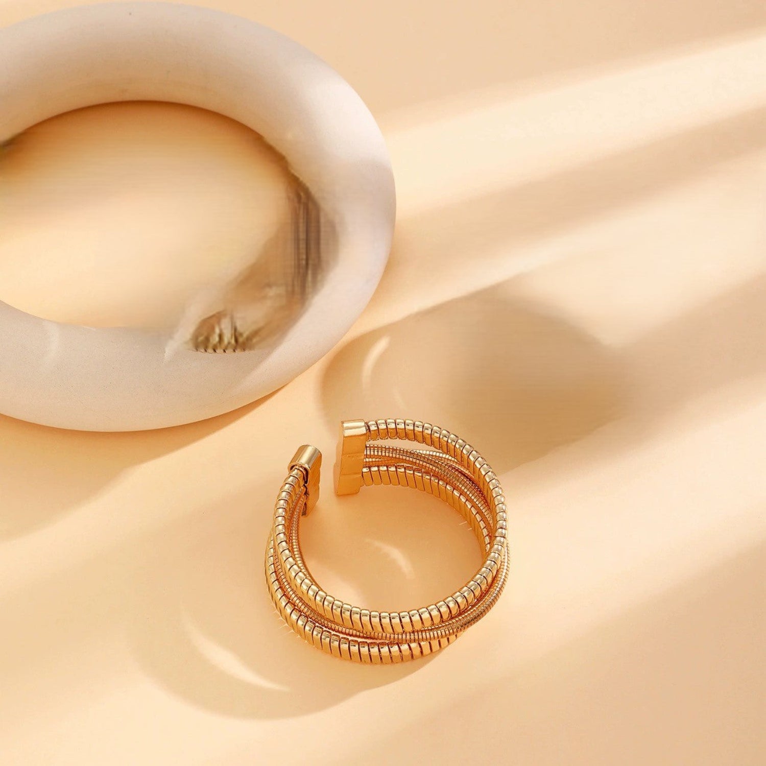 Just Lil Things Luxe Golden Coil Cuff Bracelet JLTB0978